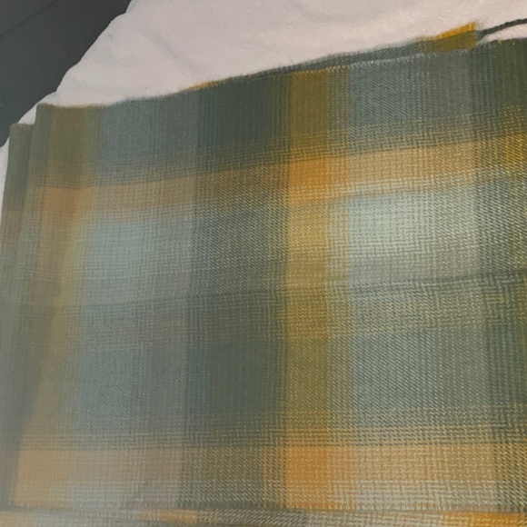 Scarf 100% Cashmere plaid gray & orange Rectangular Made In Germany - Picture 2 of 2
